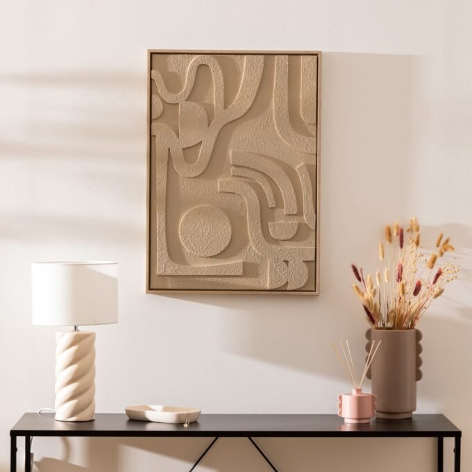 Déco mural 3D "Azra" Beige, 50x70 cm