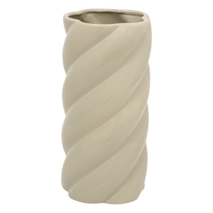 Vase torsadé "Coby" Céramique, Vert Clair, H.25,5 cm