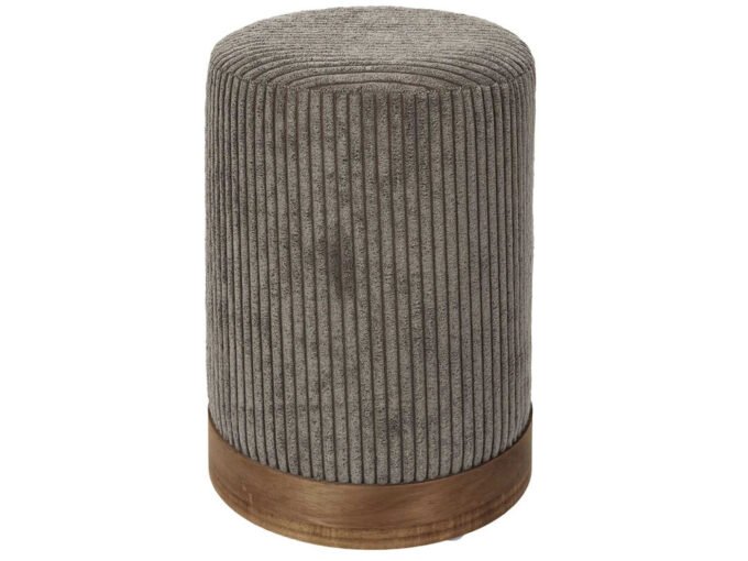 Pouf côtelé design scott 40cm taupe