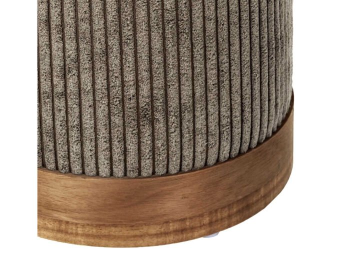 Pouf côtelé design scott 40cm taupe