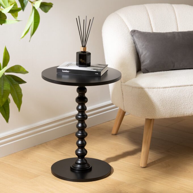 Table d'appoint "Alix" Noir, 50x38x38 cm