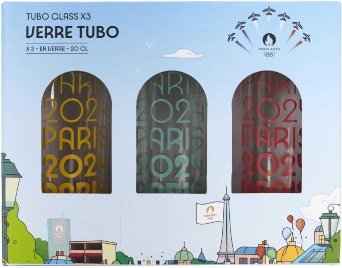 Lot de 3 Verres Tubo Coffret, 20 cl, Produit Officiel sous Licence, Design moderne