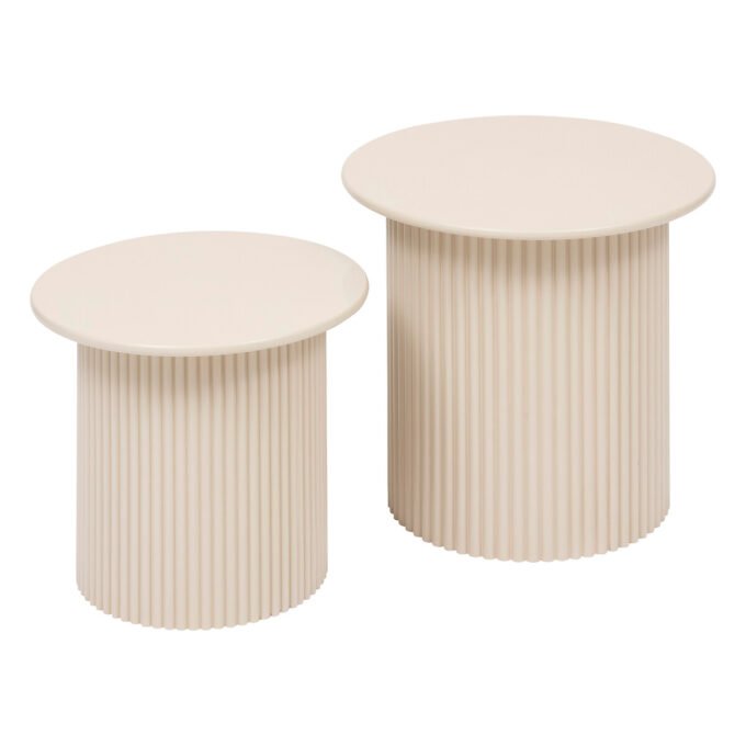 2 tables gigognes "Eino" Beige, 40x40x38 cm