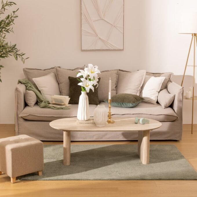 Table basse "Anaya" Beige, 120x60x40 cm