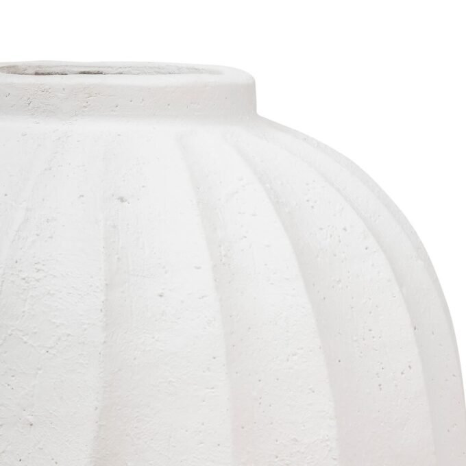 Vase boule "Amia" Céramique, Blanc, H.44,5 cm