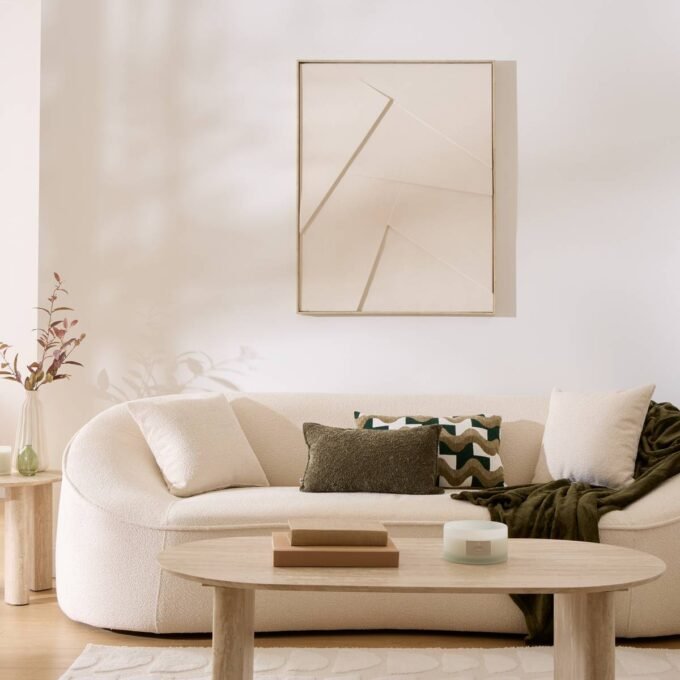 Toile 3D "Makana" Bianco, 100x78 cm