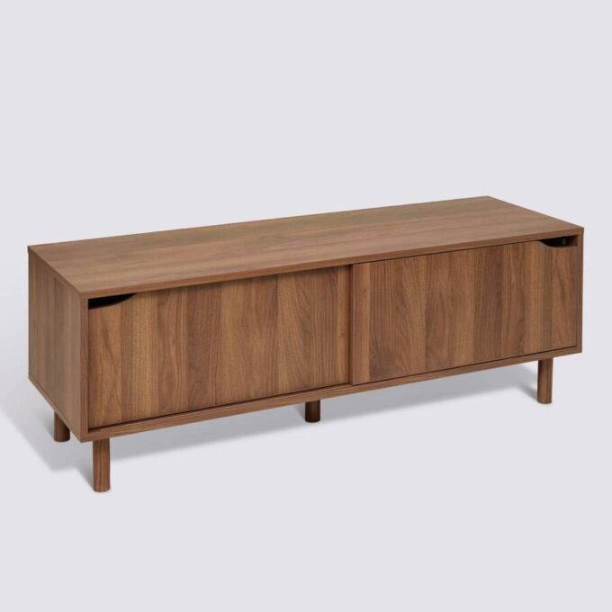 Meuble TV 2 étagères, Marron Slidy