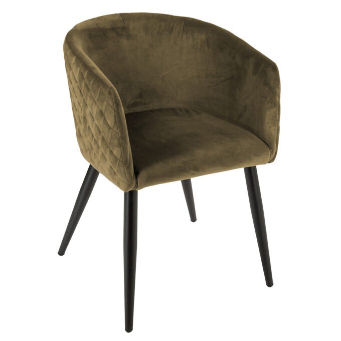 Fauteuil "Marlo" Velours, Vert kaki