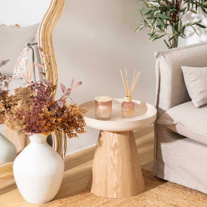 Table d'appoint "Hercyna" Beige, 41,8x40x40 cm