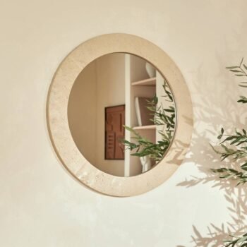Miroir mural "Anaya" Beige, D.78 cm