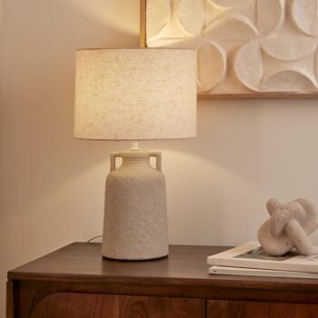 Lampe à poser Secteur "Gibus" Gris, H.45,5 cm