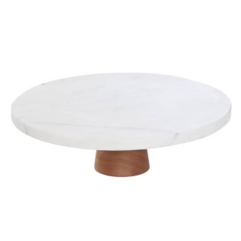 Présentoir à gâteau Marbre, D.25 cm, Blanc