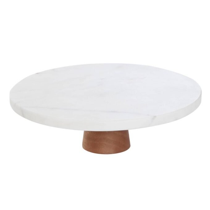 Présentoir à gâteau Marbre, D.25 cm, Blanc