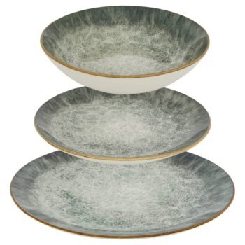 Service de table Porcelaine, 12 Pièces, Vert
